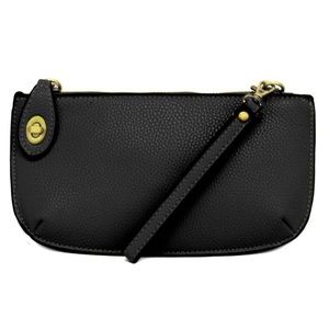 Black mini crossbody wristlet clutch